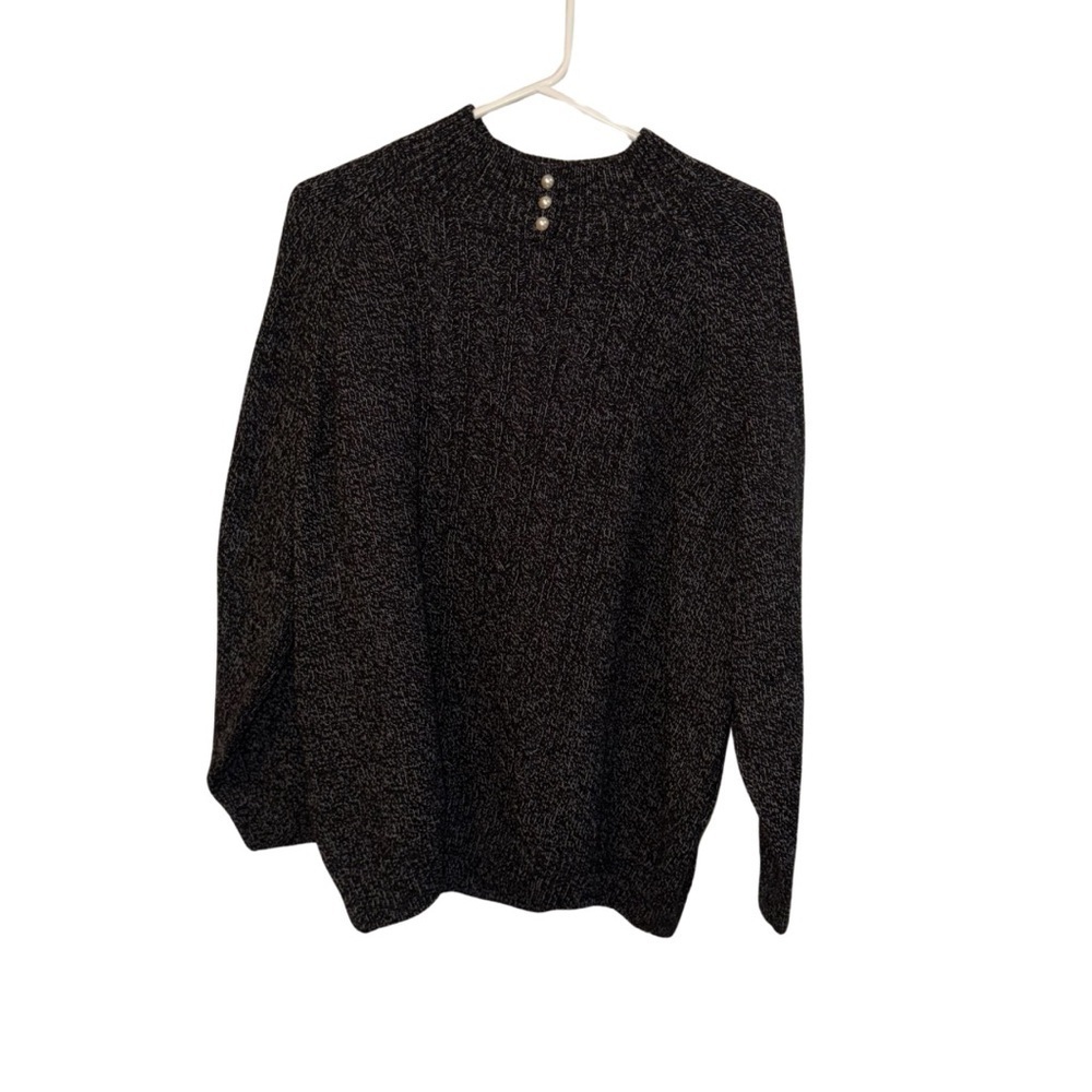 Karen Scott Black Cowl Neck Sweater